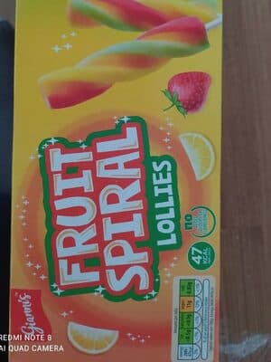 Fruit spiral lollies