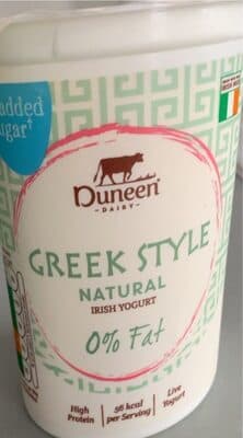 Greek style 0% fat natural Irish yogurt
