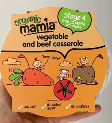 Organic Mamia Vegetable and beef casserole