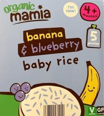 banana and blueberry baby rice