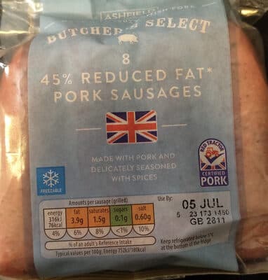 Aldi reduced fat sausages