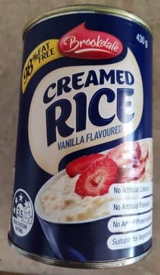 Creamed rice vanilla flavoured