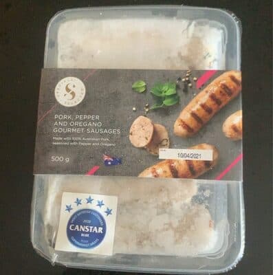 Pork, Pepper and Oregano Gourmet Sausages