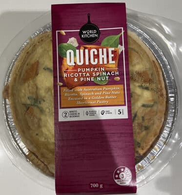 quiche pumpkin and ricotta spinoch and pine nut