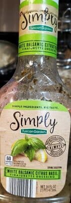 White Balsamic Citrus Basil Vinaigrette Dressing