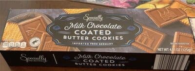 Milk chocolate coated butter cookies