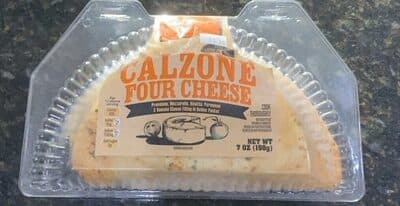 Calzone Four Cheese Provolone, Mozzarella, Ricotta & Parmesan Cheese Filling Topped with Romano in a Golden Pocket