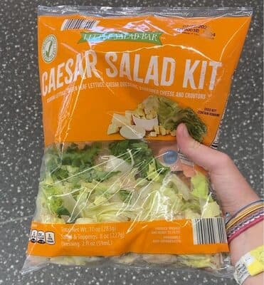 Romaine Lettuce, Caesar Dressing, Shredded Cheese and Croutons Salad Kit