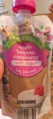Organics Baby Food Puree apple banana raspberry with yogurt