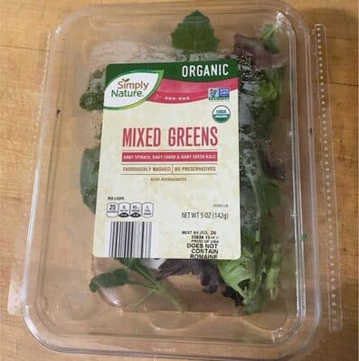Baby Spinach, Baby Chard & Baby Green Kale Organic Mixed Greens