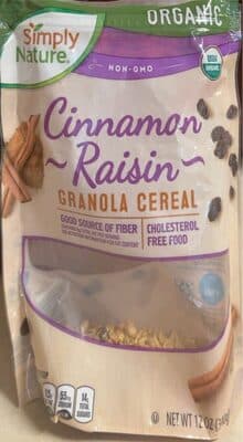 Organic Cinnamon Raisin Granola Cereal