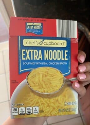 Extra noodle soup mix with the real chicken broth