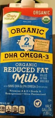 Organic Reduced Fat Milk