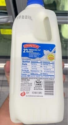 2% Reduced Fat Milk