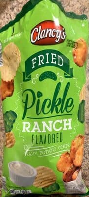 Fried Pickle Ranch flavor wavy potatoe chips