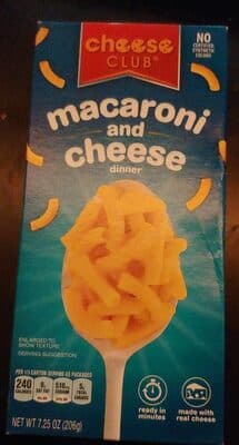 Macaroni and cheese dinner