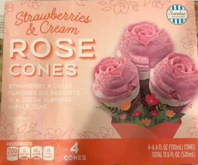 Strawberries & Cream Rose Cones