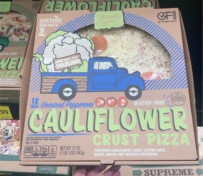 Uncured Pepperoni cauliflower pizza