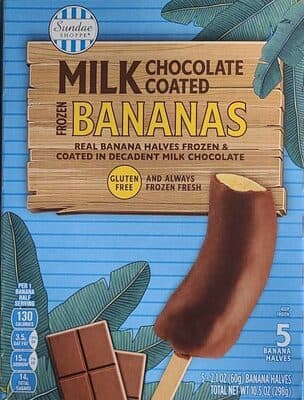 Milk Chocolate Coated Frozen Bananas