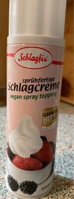 Sprühfertige Schlagcreme Vegan Spray Topping