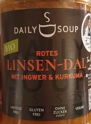 Rotes Linsen-Dal mit Ingwer und Kurkuma