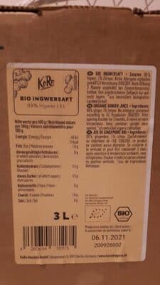 Jus de gingembre bio