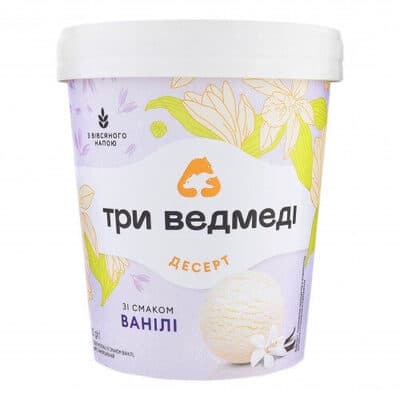 Frozen dessert Three Bears milk free with vanilla flavour