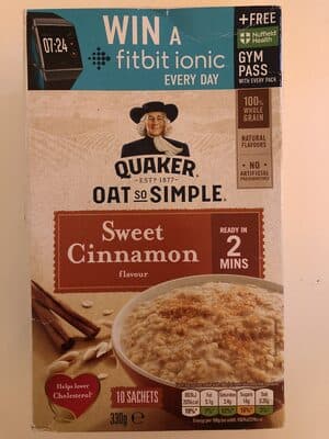 Quaker Oat So Simple Sweet Cinnamon