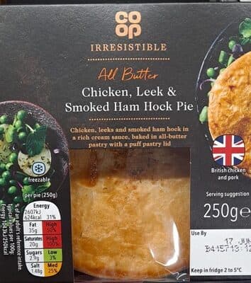 Chicken Leek and Smoked Ham Hock Pie