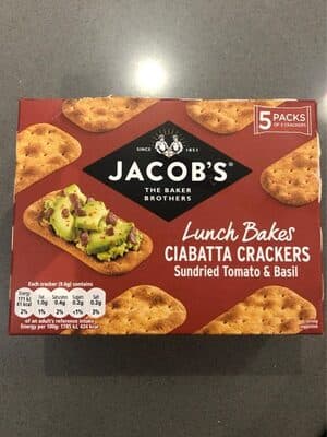 Jacob's Ciabatta Sundried Tomato & Basil Crackers