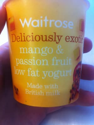 Deliciously exotic mango & passion fruit low fat yogurt