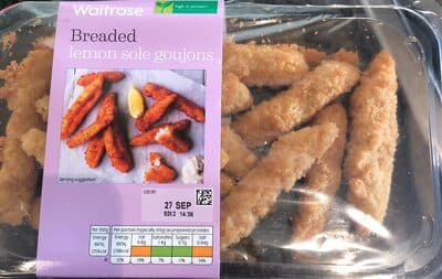 Breaded lemon sole goujons