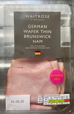 German wafer thin Brunswick ham