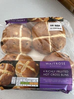 Waitrose Richly Fruited Hot Cross Buns