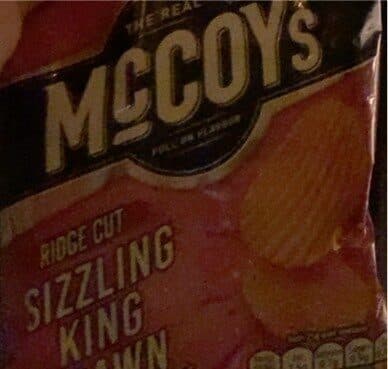 ridge cut sizzling king prawn crisps
