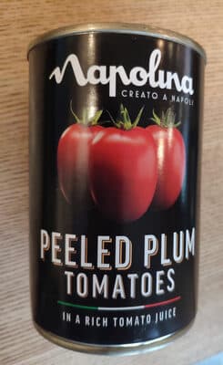 Peeled plum tomatoes in a rich tomato juice
