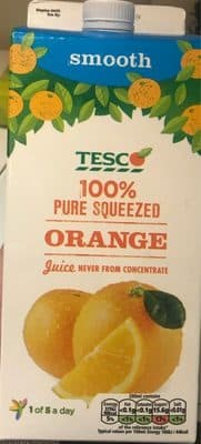 Orange juice smooth. 100% pure juice