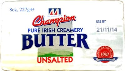 Pure Irish Creamery Butter Unsalted