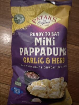 Mini Pappadums, Garlic and Herb