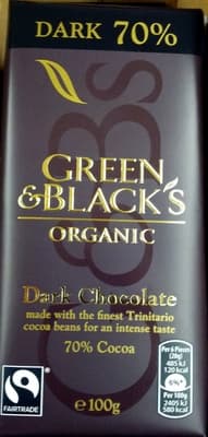 Green & Black's Organic Chocolate Bar 70% Dark