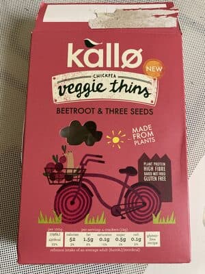 chickpea veggie thins beetroot & three seeds