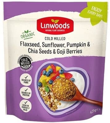 cold milled flaxseed, sunflower, pumpkin & chia seeds & going berries