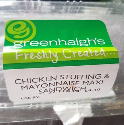 Chicken Stuffing and Mayonnaise Sandwich