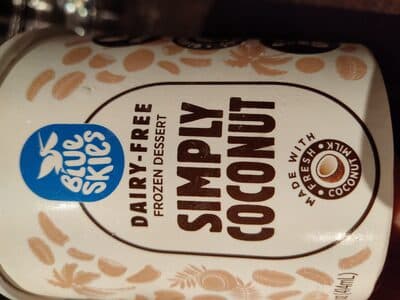 blue skies simply coconut frozen dessert