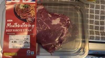 Asda mouthwatering beef ribeye steak