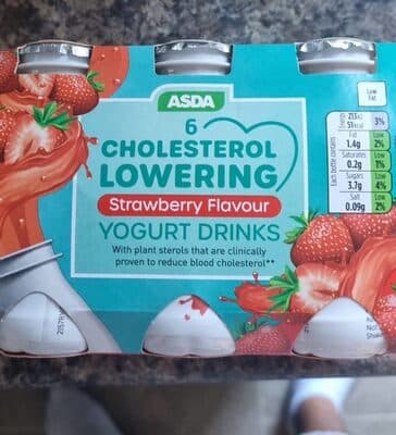 Cholesterol lowering strawberry flavour yogurt drink