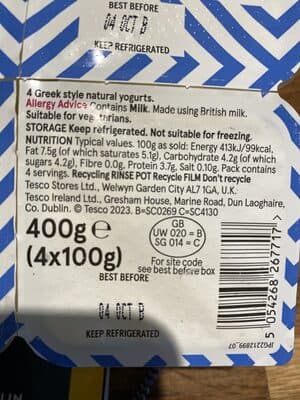 Tesco Greek Style Yoghurt