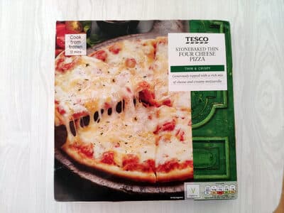 Stonebaked thin four cheese pizza
