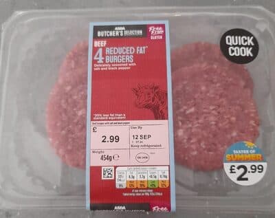 Reduced fat burgers