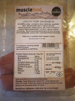 Low fat pork sausage